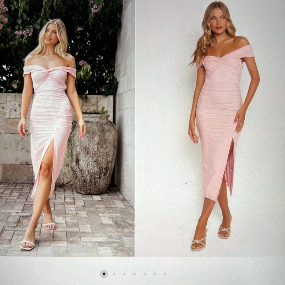 Elegpetal + pump Vada midi dress pink lace - Picture 12 of 12